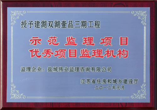 建湖雙湖壹品三期工程示范監(jiān)理項目
